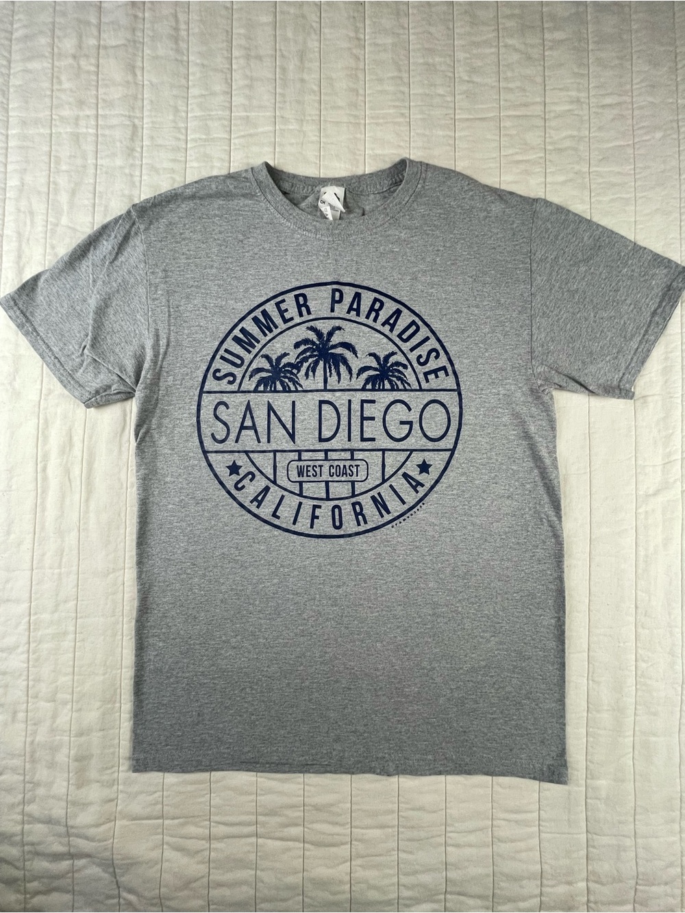 San Diego California Summer Paradise Graphic Souvenir Tee - Gray women’s small